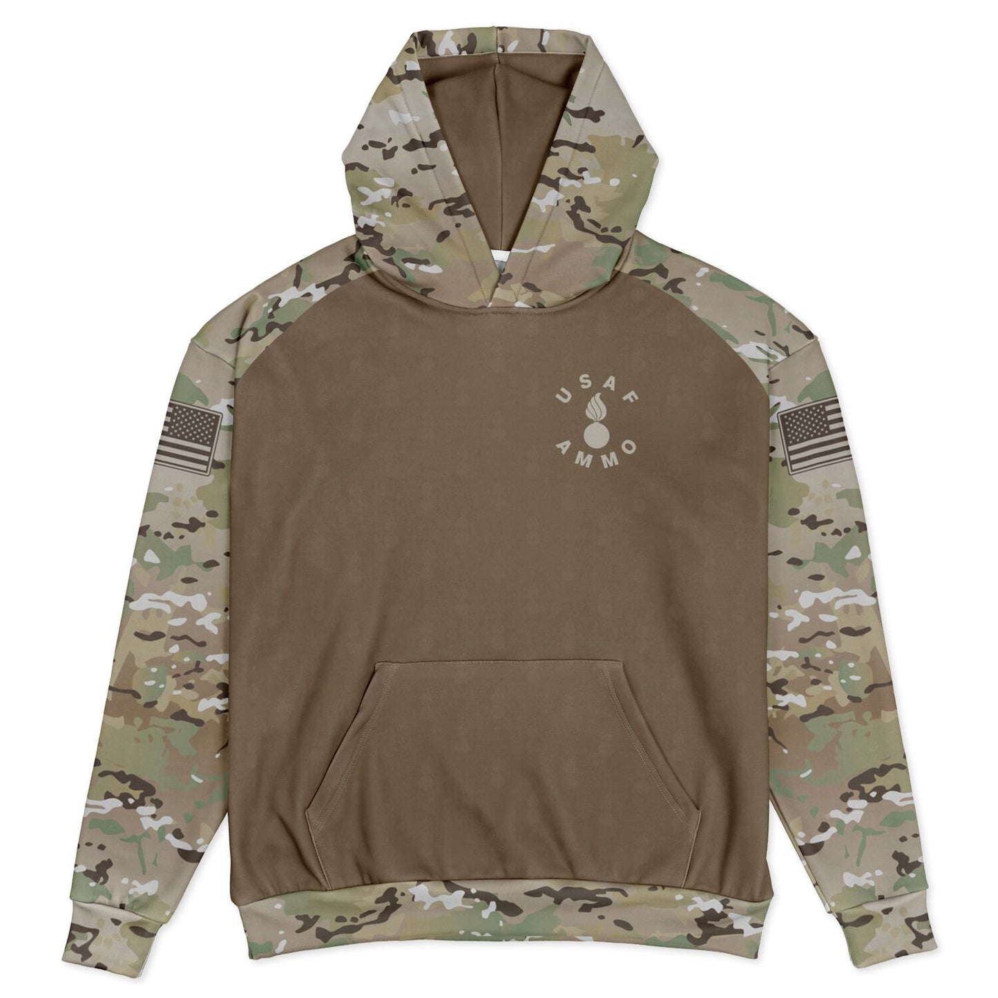 USAF AMMO OCP Style F-35 dropping JDAM Aces and Eights Target IYAAYAS Heavyweight Oversized Cold Weather Pullover Hoodie - All Over Print