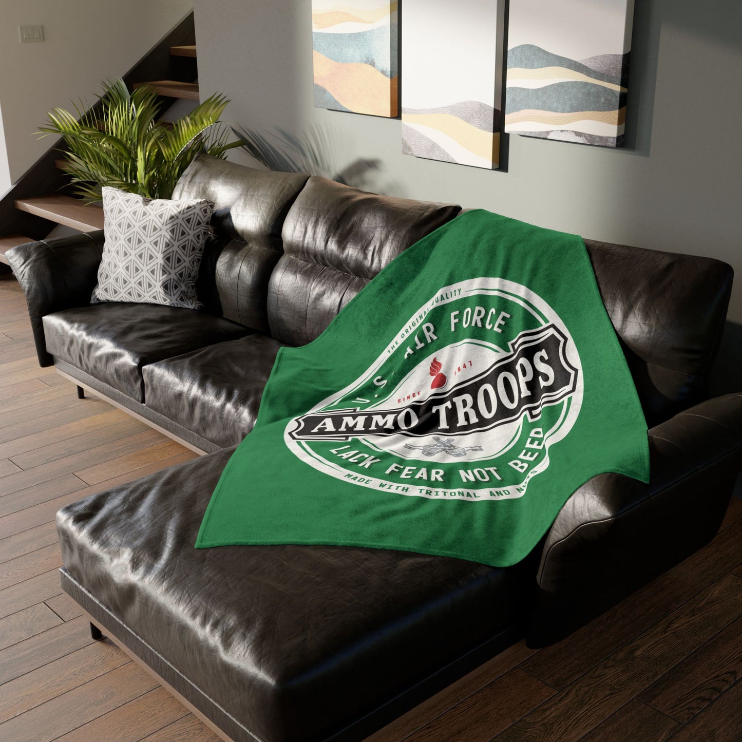 U.S. Air Force AMMO Troops Lack Fear Not Beer Pisspot IYAAYAS Famous Dutch Beer Inspired Soft Polyester 50" x 60" Blanket