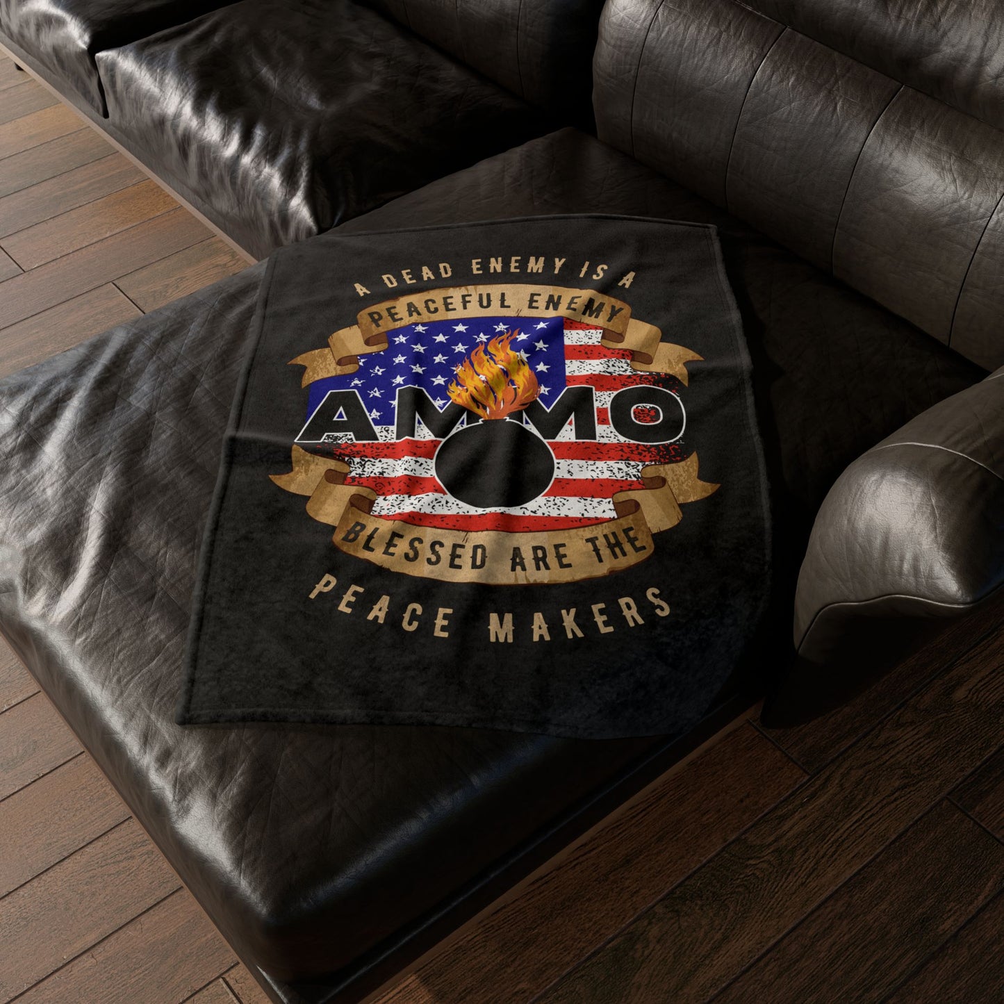 A Dead Enemy Is A Peaceful Enemy Blessed Are The Peace Makers Soft Polyester 30" x 40" Blanket