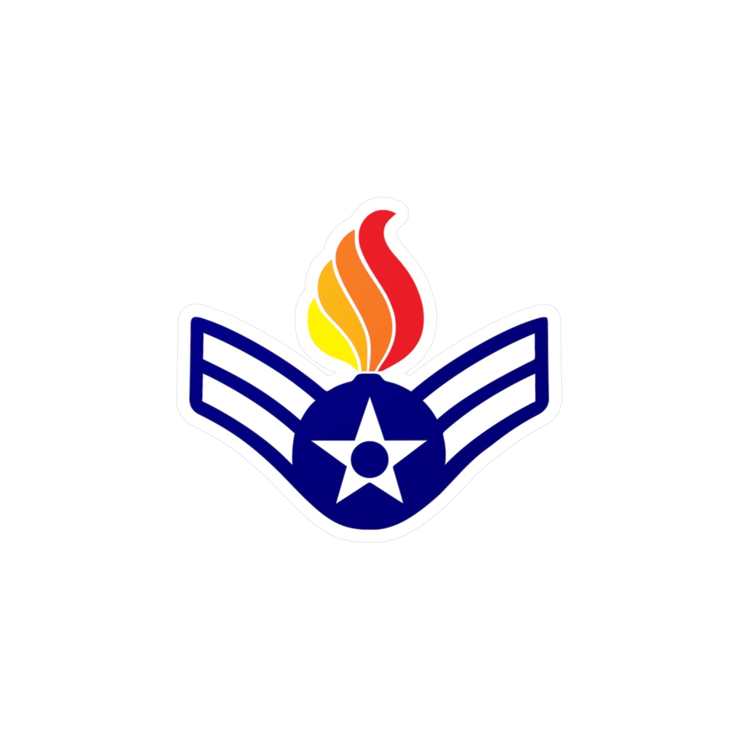 USAF AMMO Airman First Class A1C E-3 Rank Color Kiss-Cut Vinyl Indoor and Outdoor Decals
