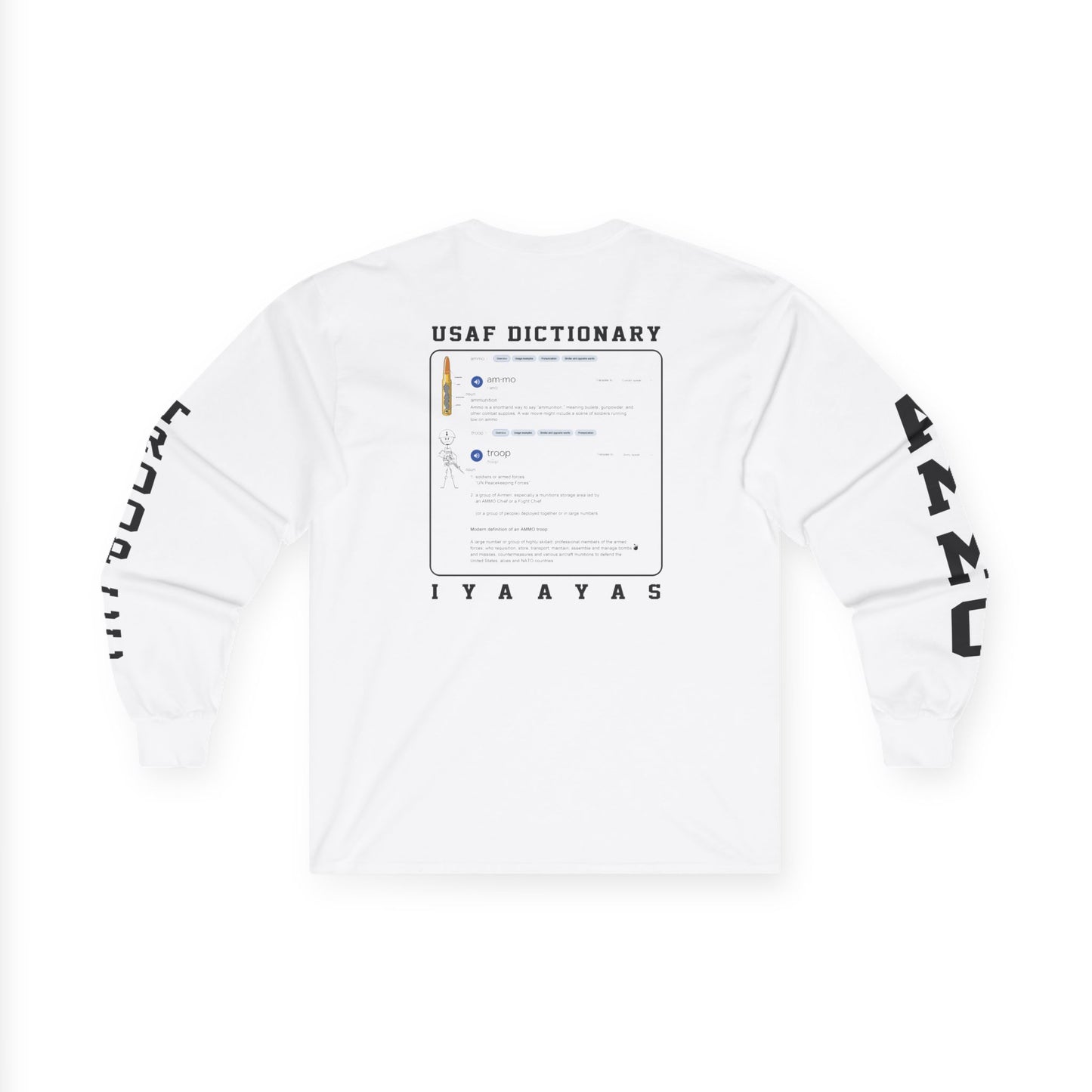 USAF AMMO Troop "CC" (Commander's Version) Dictionary Defintion and Meaning Mens Long Sleeve Cotton Shirt