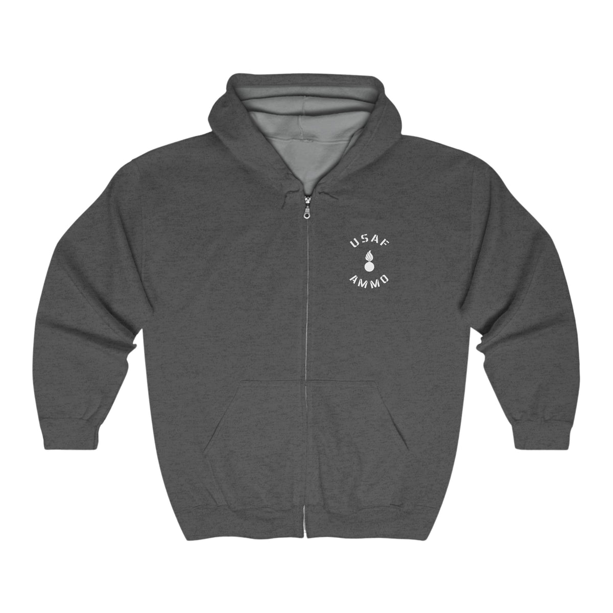 USAF AMMO Putting Warheads on Foreheads Unisex Heavy Blend™ Full Zip Hooded Sweatshirt