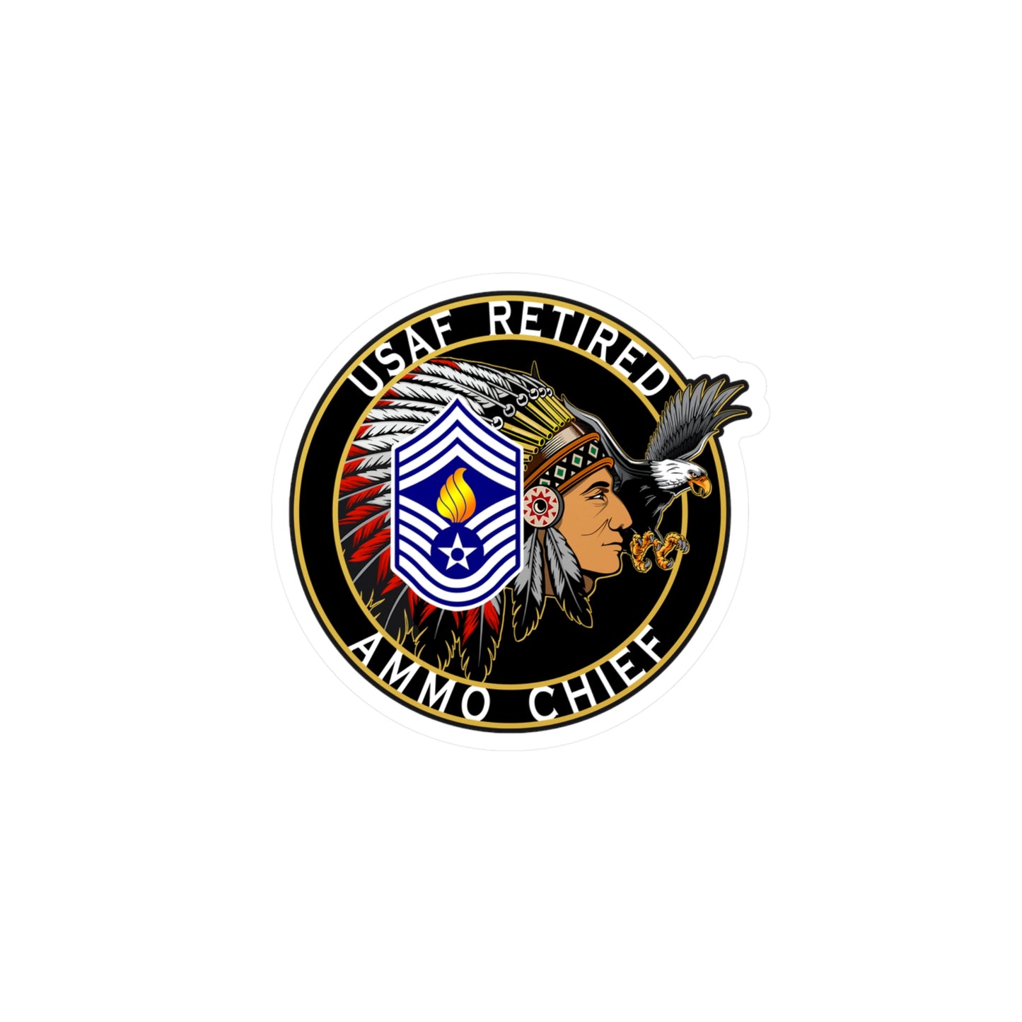 USAF AMMO Chief Retired Circular Logo Kiss-Cut Vinyl Decals