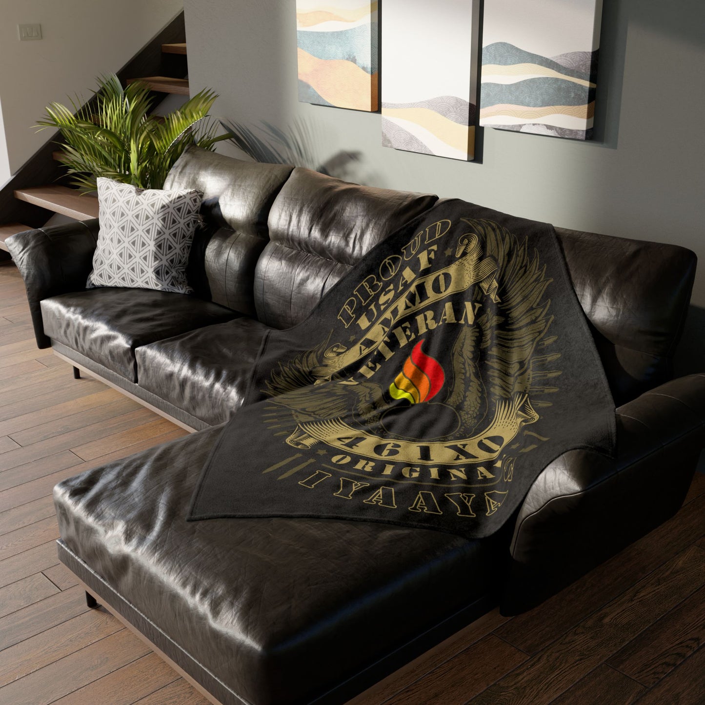 Proud USAF AMMO Veteran 461X0 Original IYAAYAS Pisspot Eagle Wings Vintage Scroll Ribbons Bomb Silhouettes Soft Polyester 50" x 60" Blanket