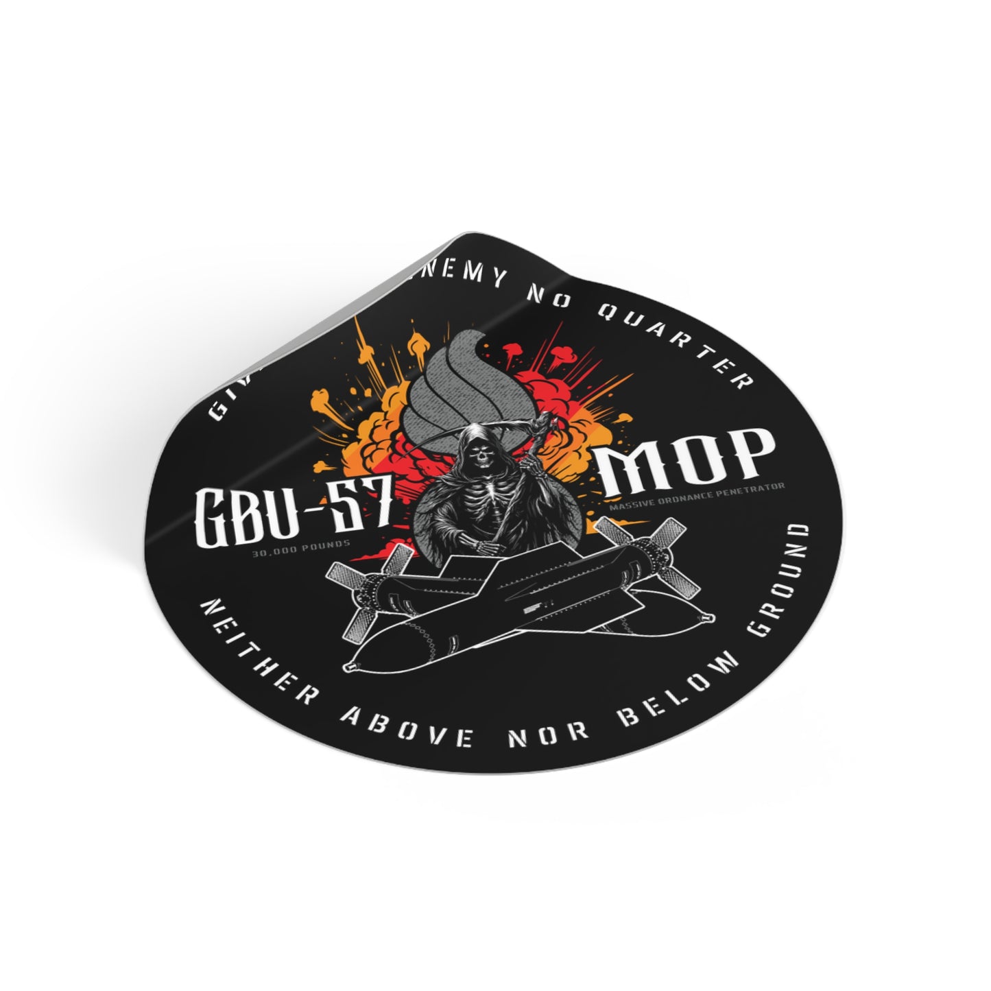 USAF AMMO Grim Reaper MOP Pisspot Explosion Round Vinyl Stickers