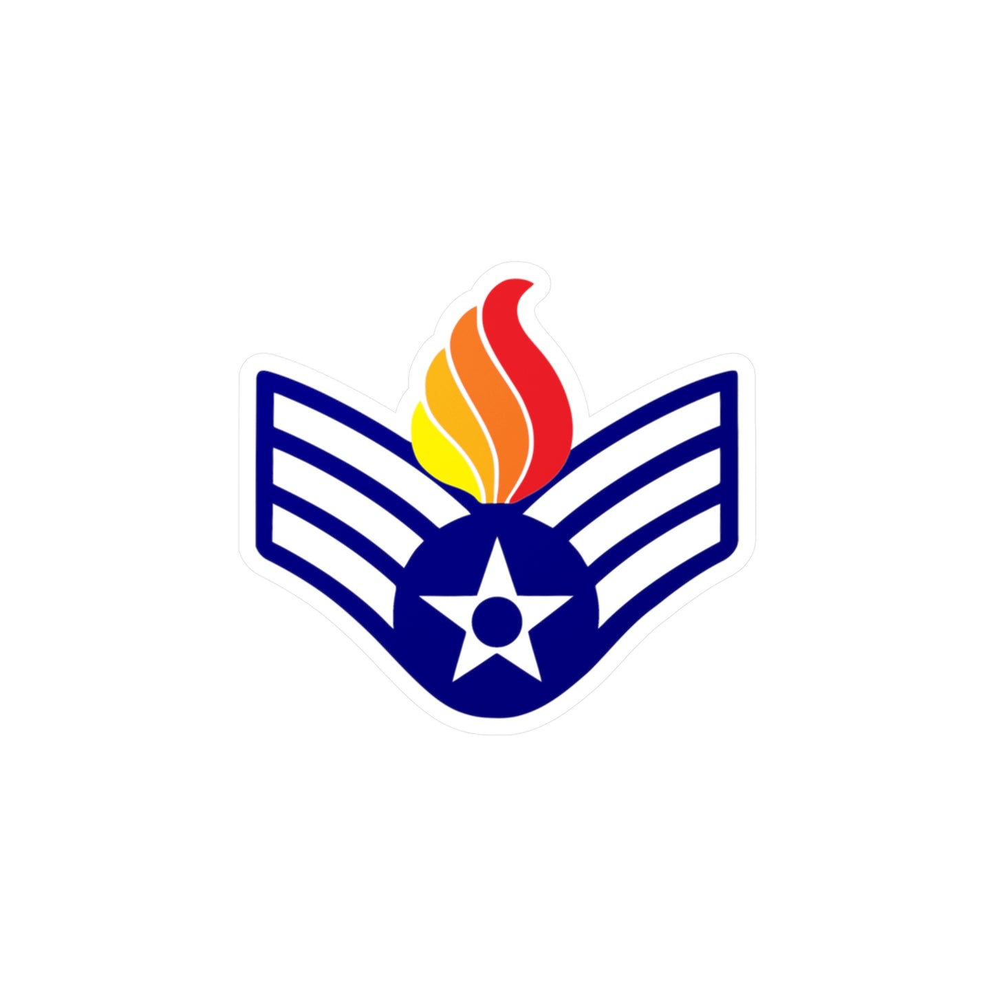 USAF AMMO Senior Airman SrA E-4 Rank Color Kiss-Cut Vinyl Indoor and Outdoor Decals