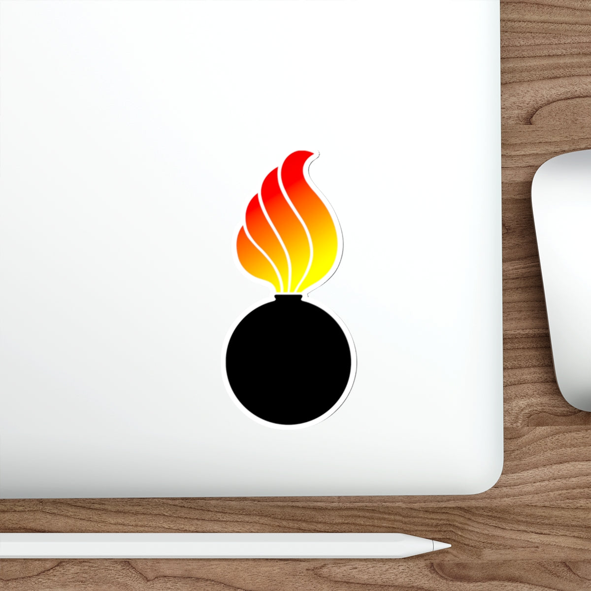 Basic AMMO Pisspot With Gradient Flame Outdoor and Indoor Vinyl Kiss Cut Stickers