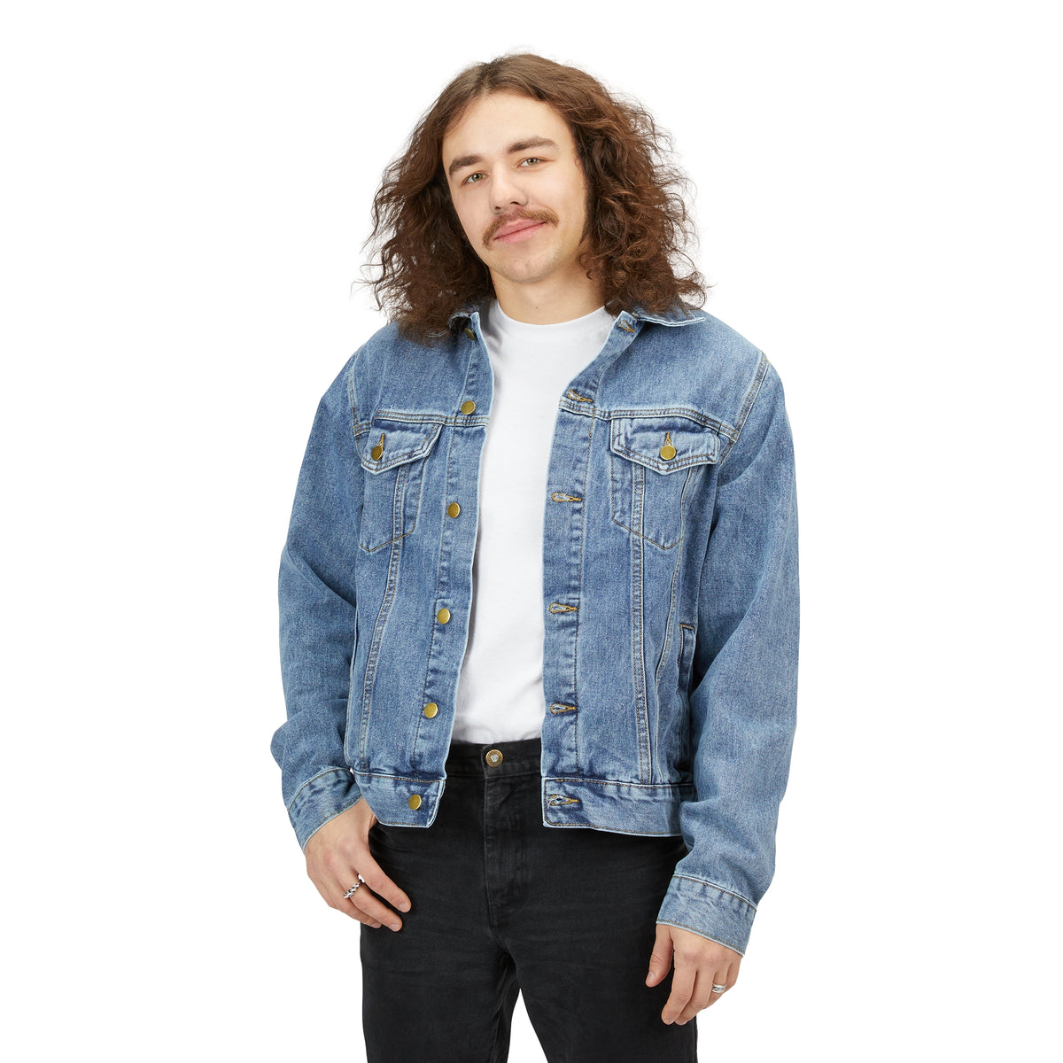 USAF AMMO Proud Veteran DD-214 Certified IYAAYAS Pisspot Men's Denim Jacket
