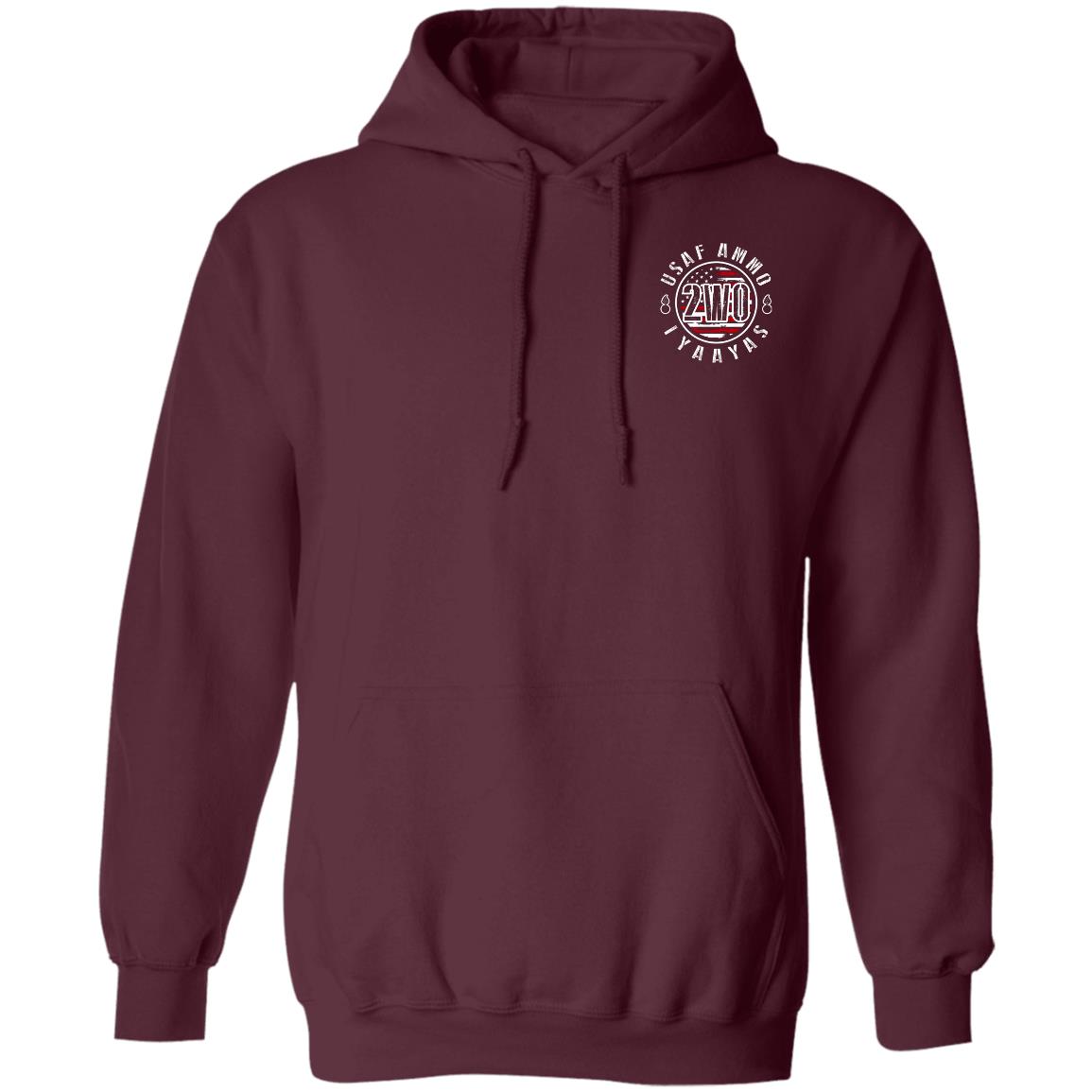 USAF AMMO IYAAYAS 2W0 Circular Grunge American Flag Logo Pullover Hoodie