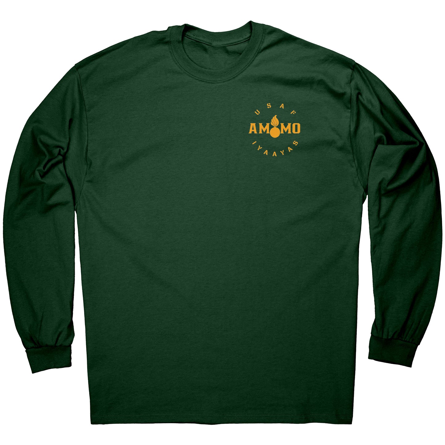 USAF AMMO Glowing Circular Pisspot IYAAYAS Logo Mens Long Sleeve Shirt