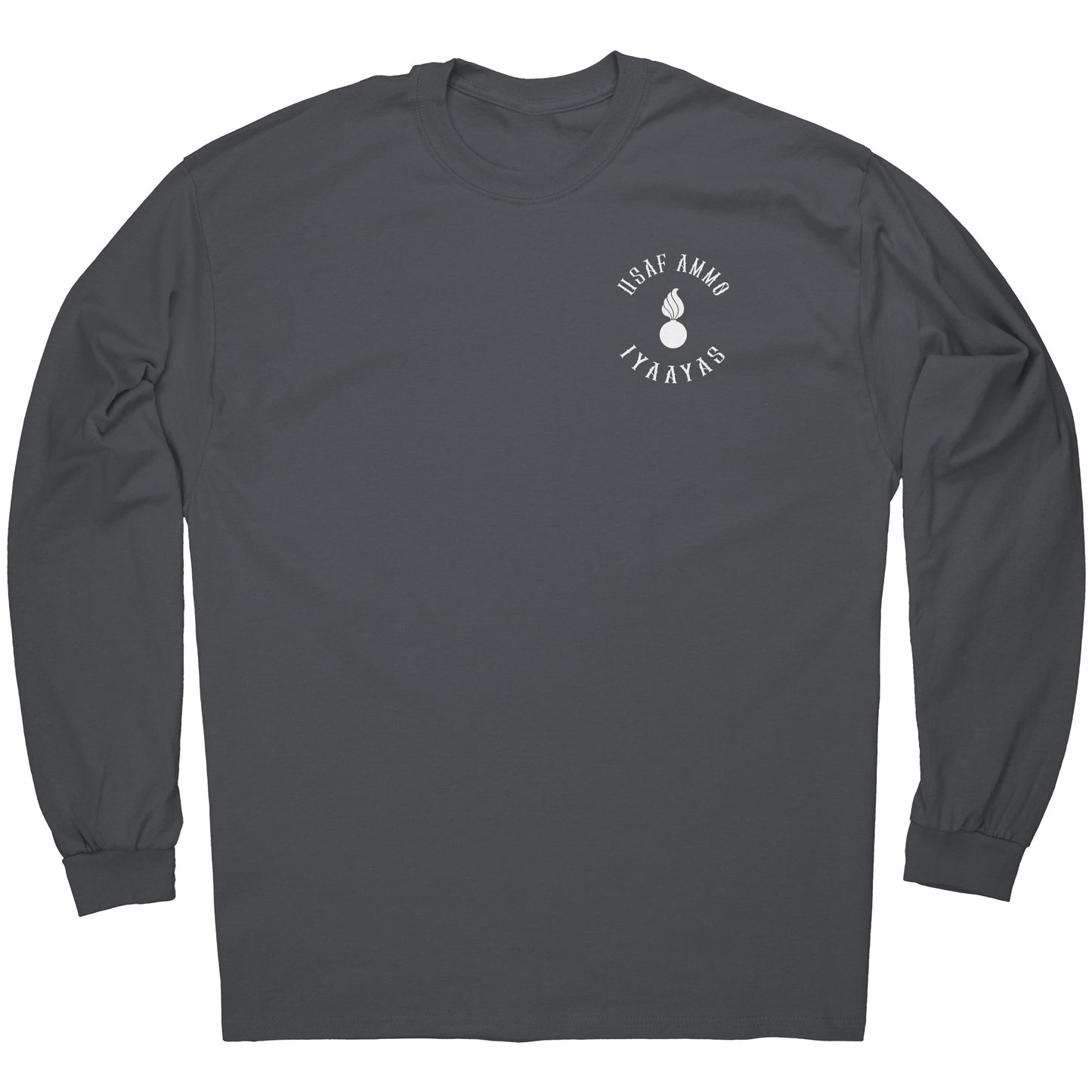 USAF AMMO Grim Reaper Sunset Bombs Dropping Sky When Diplomacy Fails Mens Long Sleeve Shirt