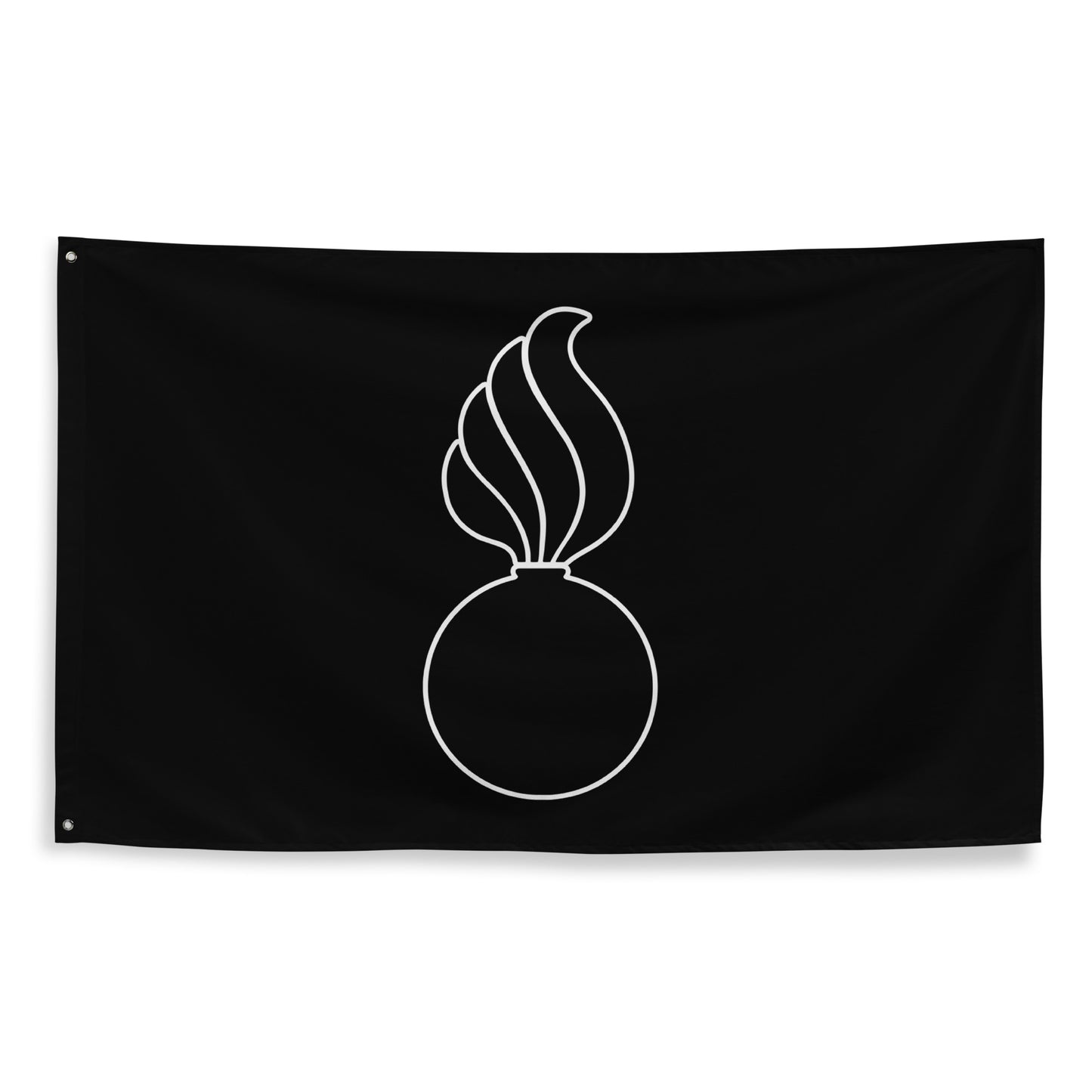 AMMO All Black With White Pisspot Outline One-Sided Wall Flag