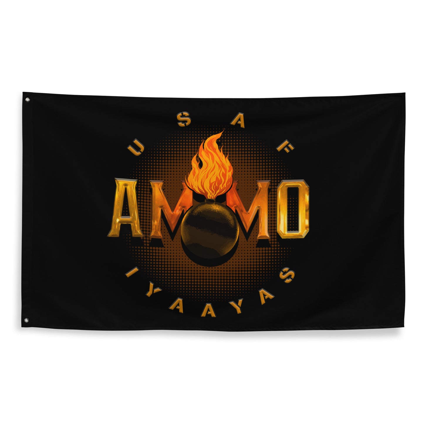 USAF AMMO IYAAYAS Glowing Background Pisspot One-Sided Wall Flag