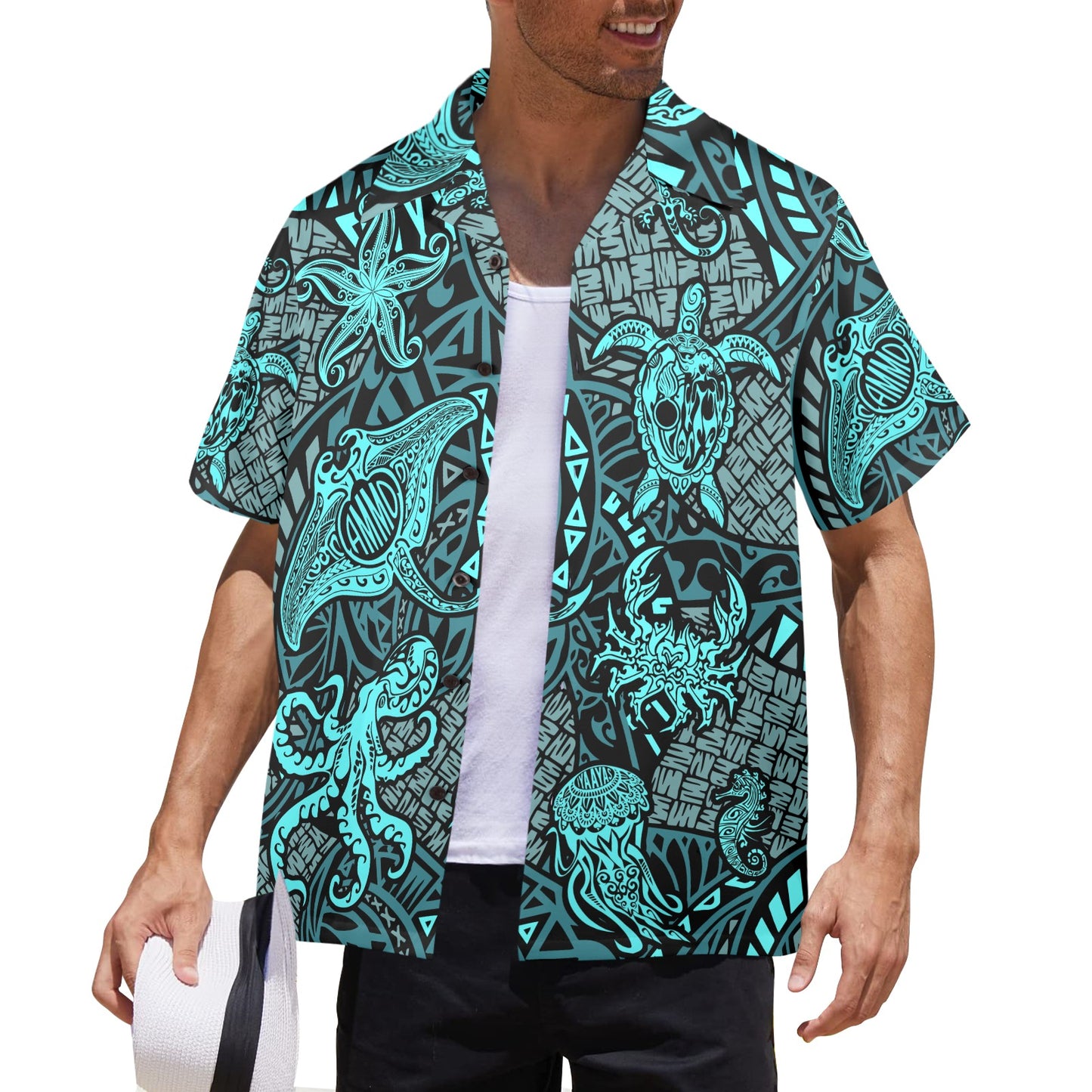 USAF AMMO Sea Life Tribal PAPI Mens Hawaiian Shirt