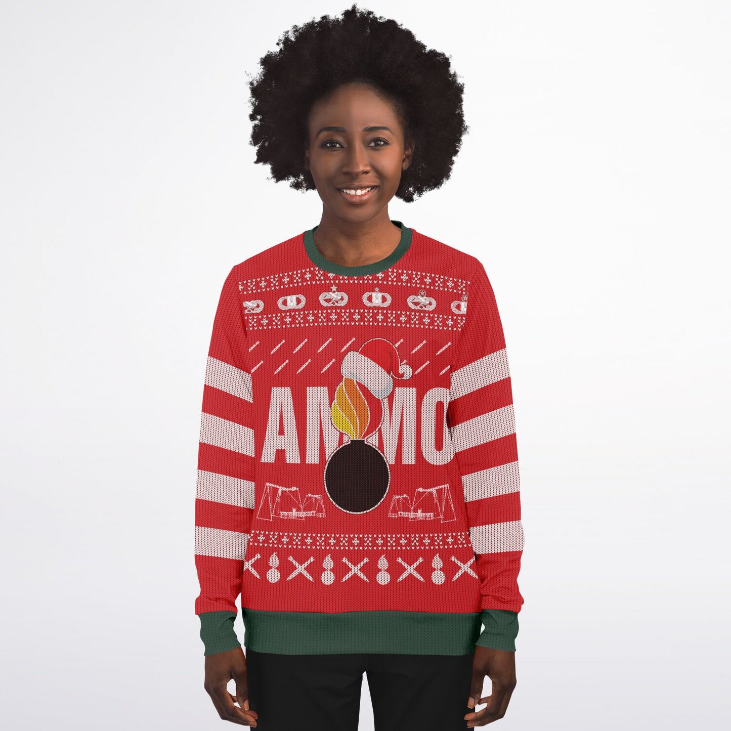 AMMO Christmas Party Pisspot IYAAYAS Sexy Santa Womens Sweatshirt