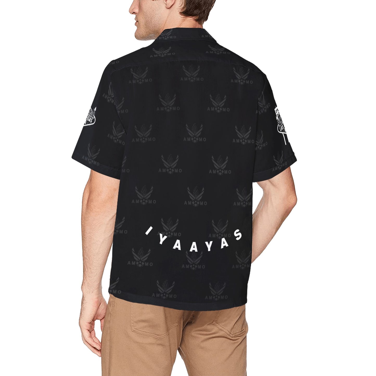 LV AVA Commander CC Official Black and White Version Mens Hawaiian Shirt With Left Chest Pocket