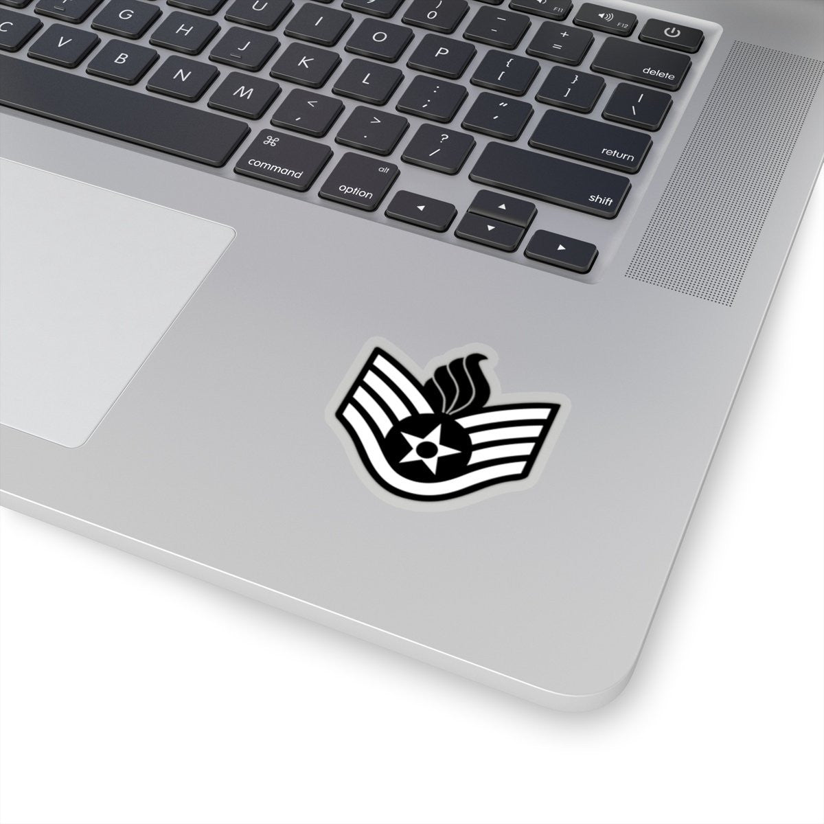 USAF AMMO Staff Sergeant SSgt E-5 Rank Black and White Kiss-Cut Vinyl Indoor Stickers