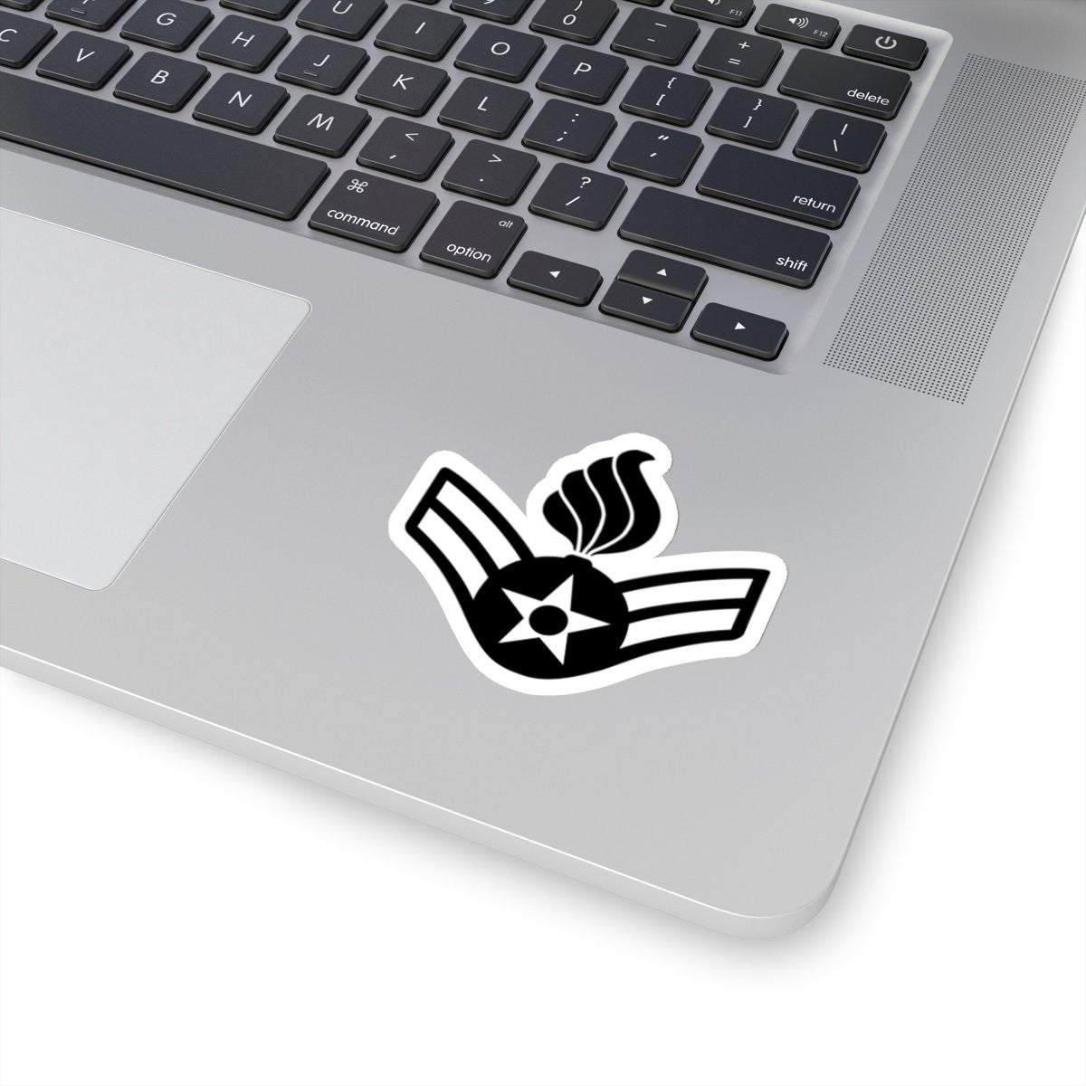 USAF AMMO Airman First Class A1C E-3 Rank Black and White Kiss-Cut Vinyl Indoor Stickers