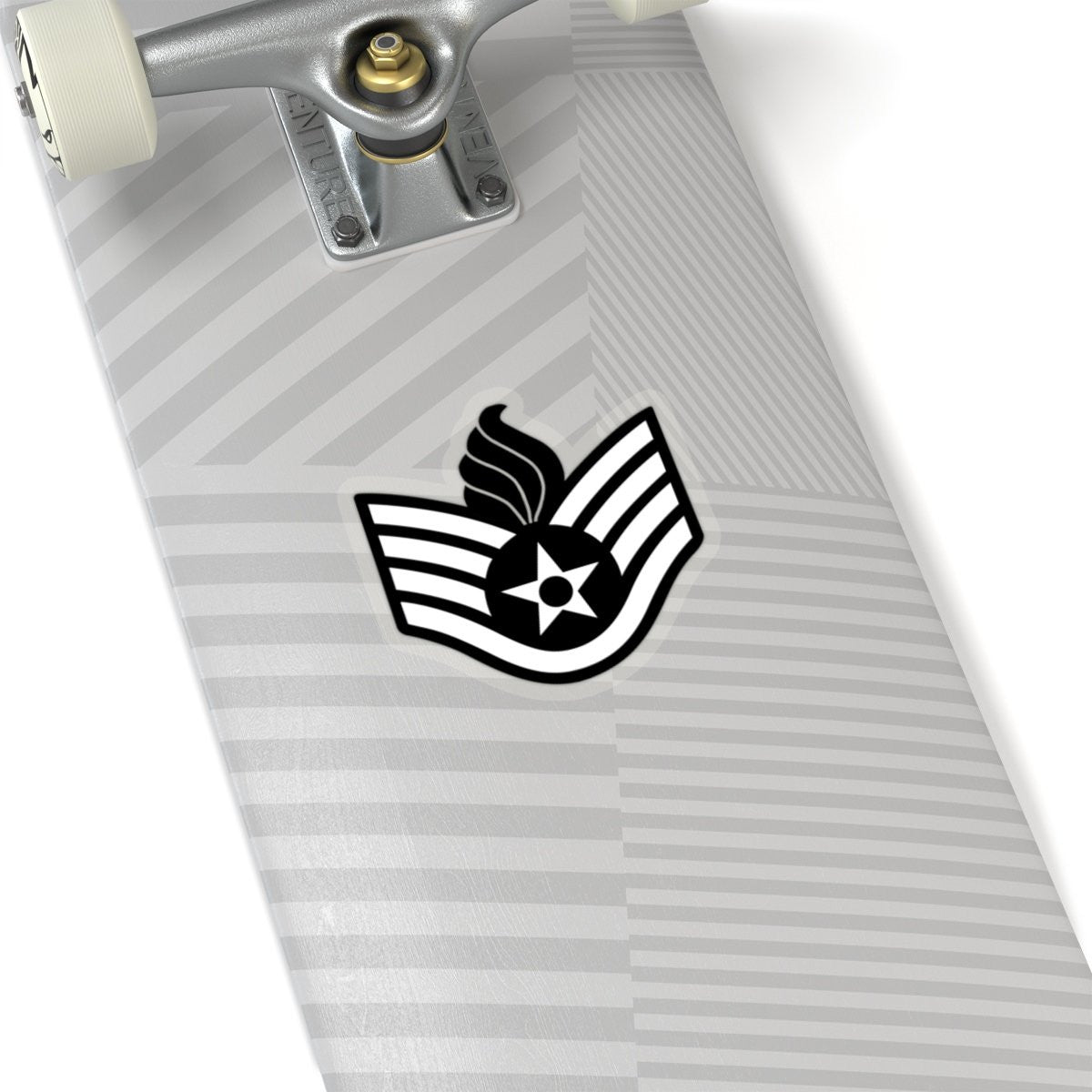 USAF AMMO Staff Sergeant SSgt E-5 Rank Black and White Kiss-Cut Vinyl Indoor Stickers