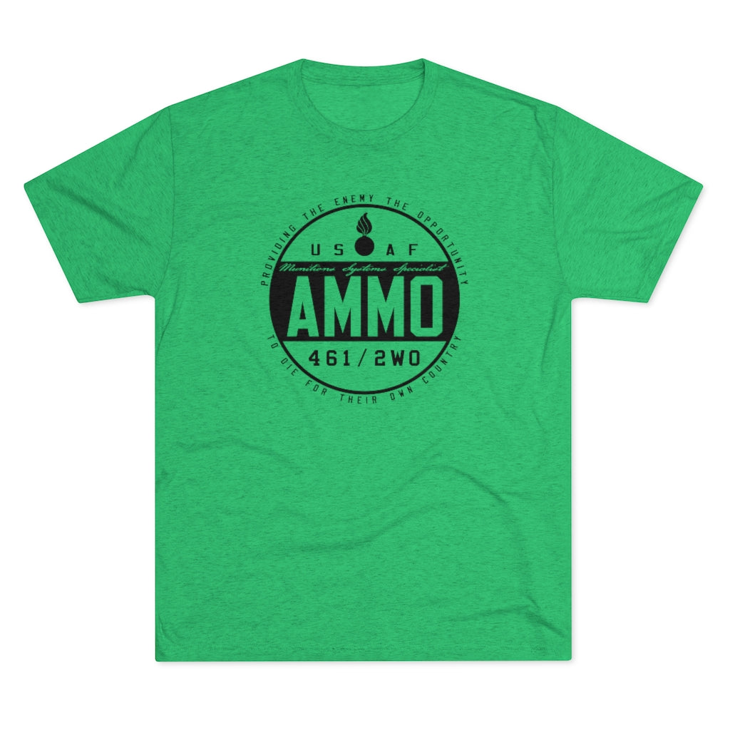 USAF AMMO Circular Pisspot Logo Unisex Light Color Tri-Blend Crew T-Shirt