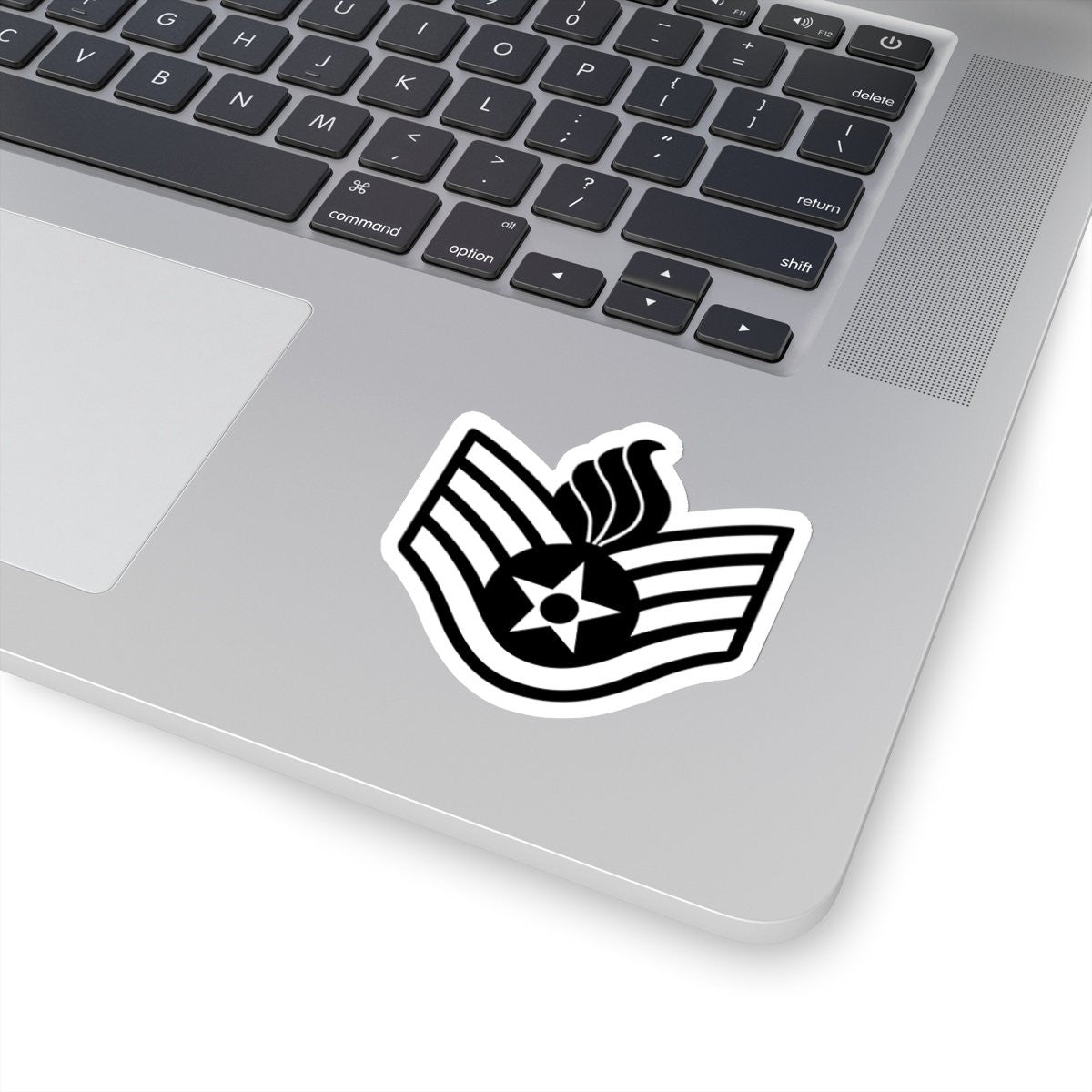 USAF AMMO Staff Sergeant SSgt E-5 Rank Black and White Kiss-Cut Vinyl Indoor Stickers