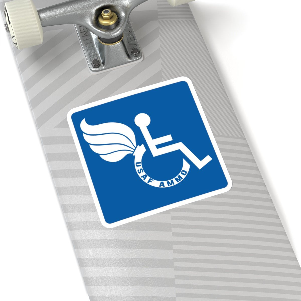 USAF AMMO Pisspot Wheelchair Disabled Veteran Words In Wheel IYAAYAS Gift Kiss-Cut Stickers