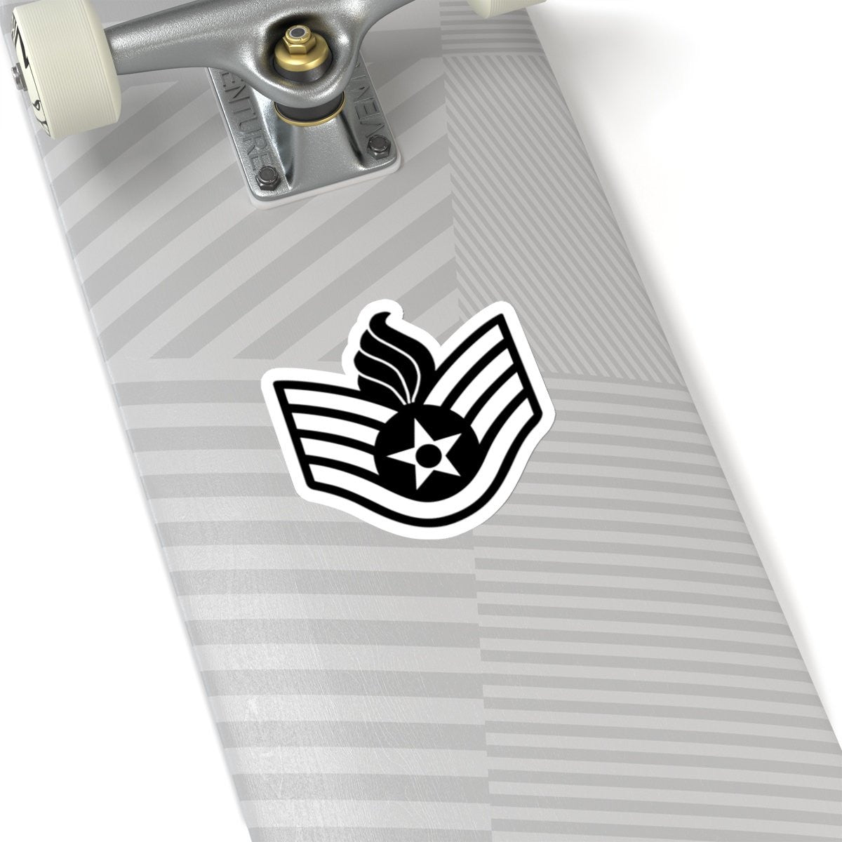 USAF AMMO Staff Sergeant SSgt E-5 Rank Black and White Kiss-Cut Vinyl Indoor Stickers