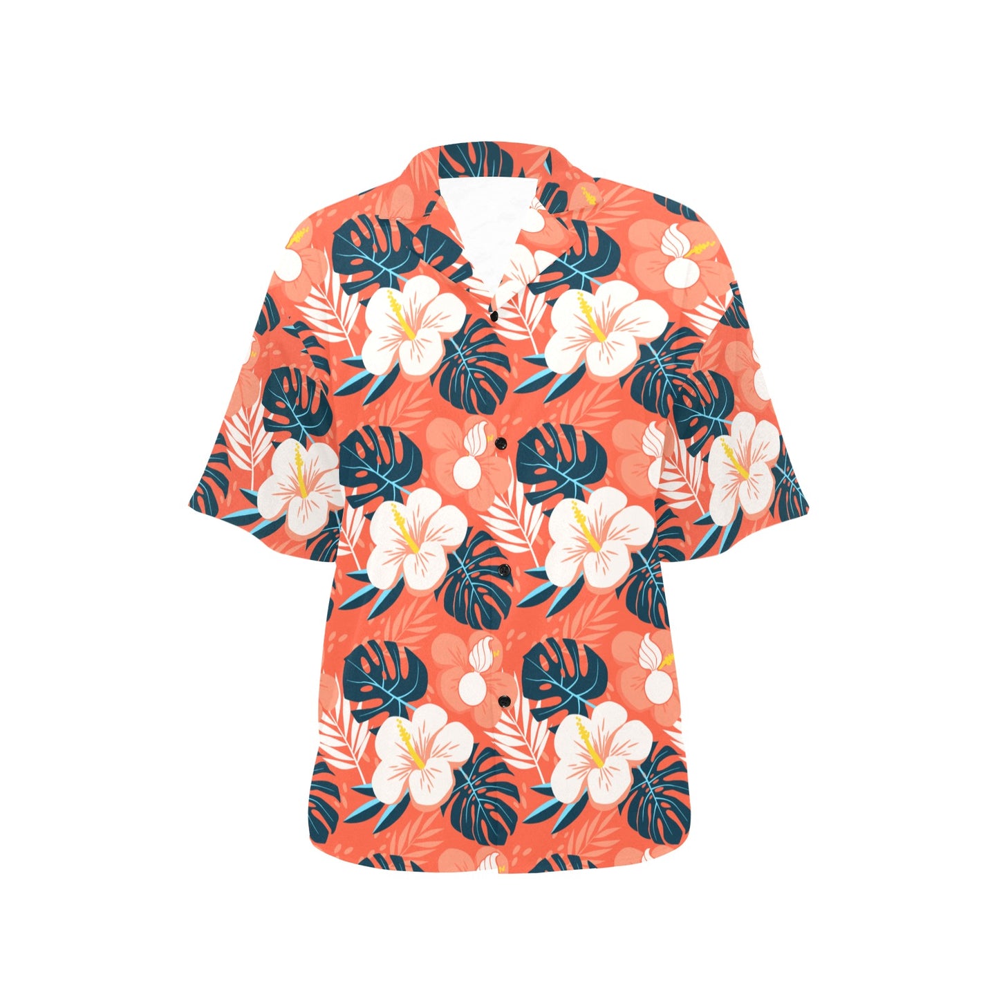 USAF AMMO Flowers Leaves and Pisspots Orange Background Womens Hawaiian Shirt