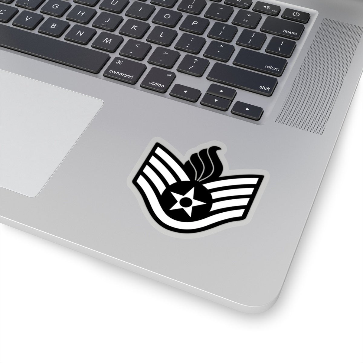USAF AMMO Staff Sergeant SSgt E-5 Rank Black and White Kiss-Cut Vinyl Indoor Stickers
