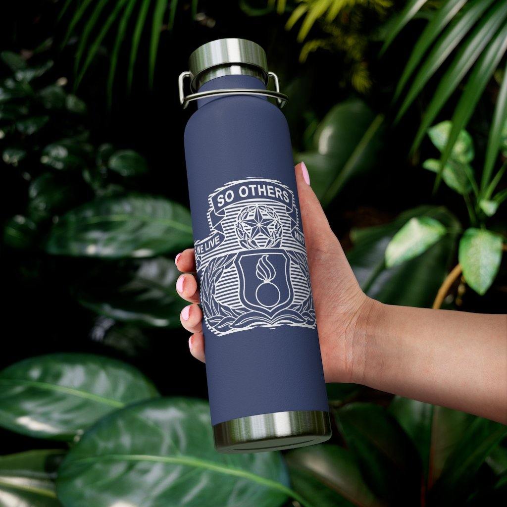 USAF AMMO New AMMO Maintenance Badge We Live So Others May Die 22oz Vacuum Insulated Dark Bottle Tumbler - AMMO Pisspot IYAAYAS Gear