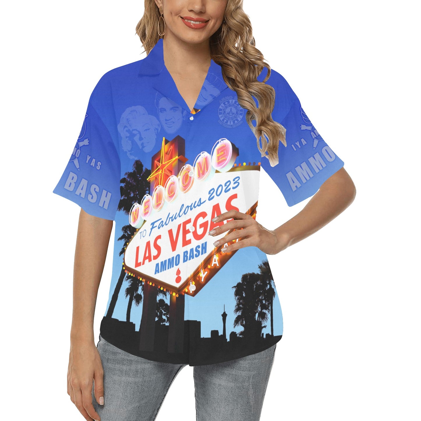 AMMO Bash 2023 AVA Event Attendee Las Vegas Nevada Ellis Island Hotel Casino Brewery Womens Version Event Hawaiian Shirt