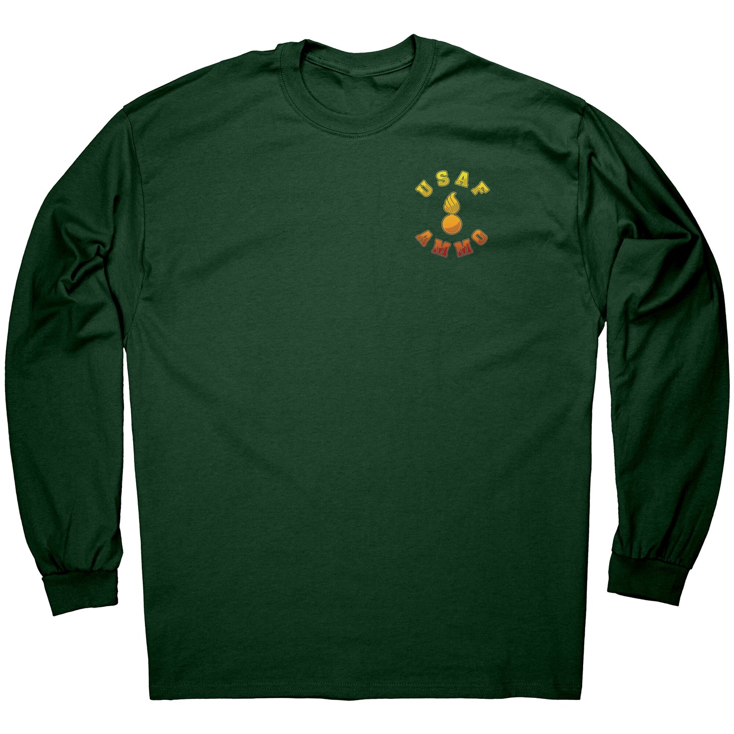 Flaming Pisspot With Arms Gantry Missile and Bomb fingers USAF AMMO IYAAYAS Mens Long Sleeve Tee