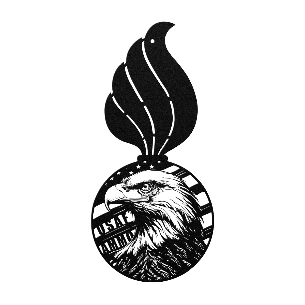 Pisspot Eagle American Flag USAF AMMO Die Cut Hanging Metal Wall Sign