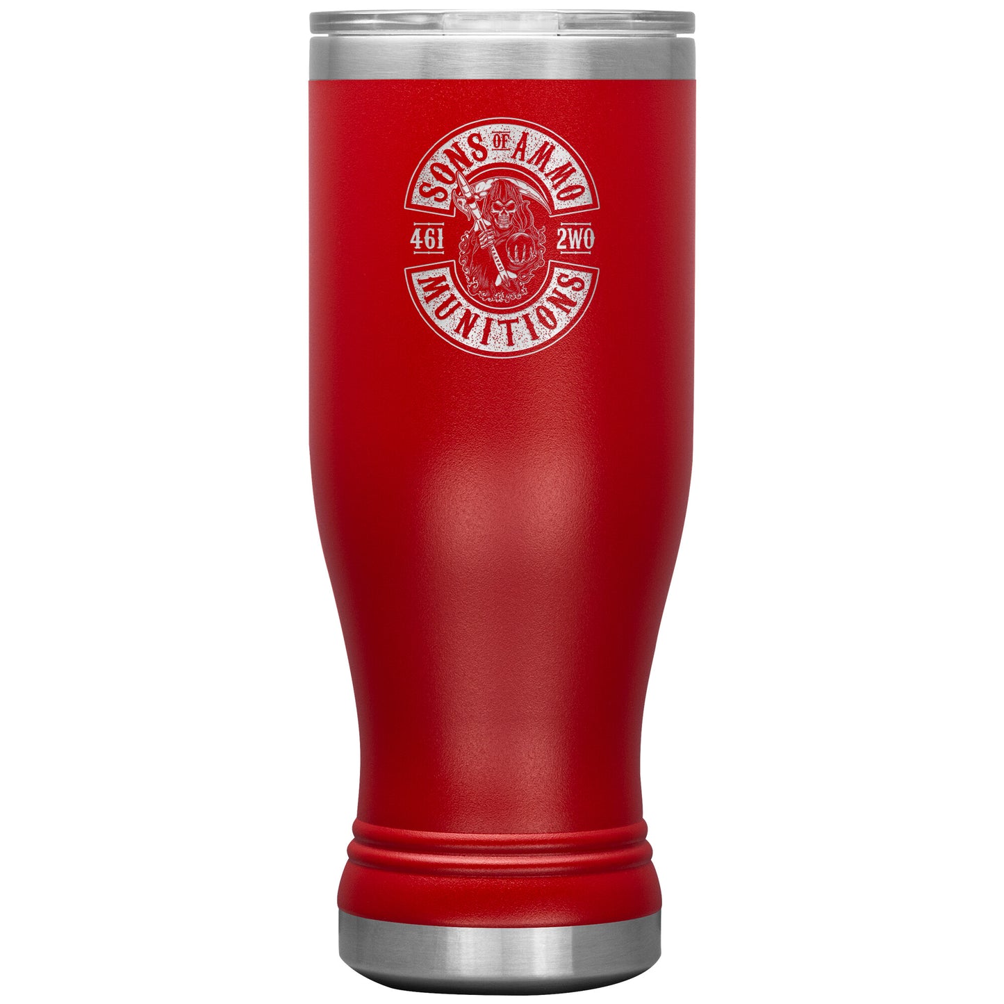 Sons of AMMO Grim Reaper Missile Sickle Pisspot IYAAYAS Logo 20oz Tumbler