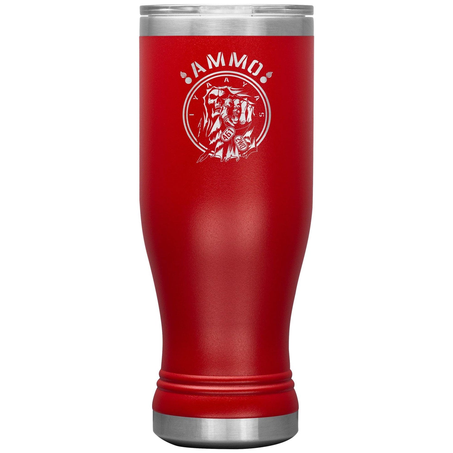 AMMO Grim Reaper Pointing 461 2W0 IYAAYAS Coin Logo 20oz tumbler - AMMO Pisspot IYAAYAS Gear