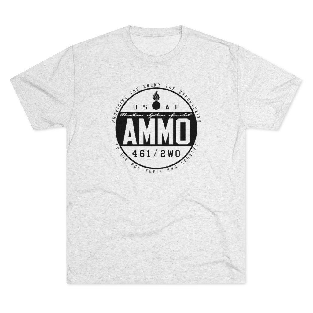USAF AMMO Circular Pisspot Logo Unisex Light Color Tri-Blend Crew T-Shirt