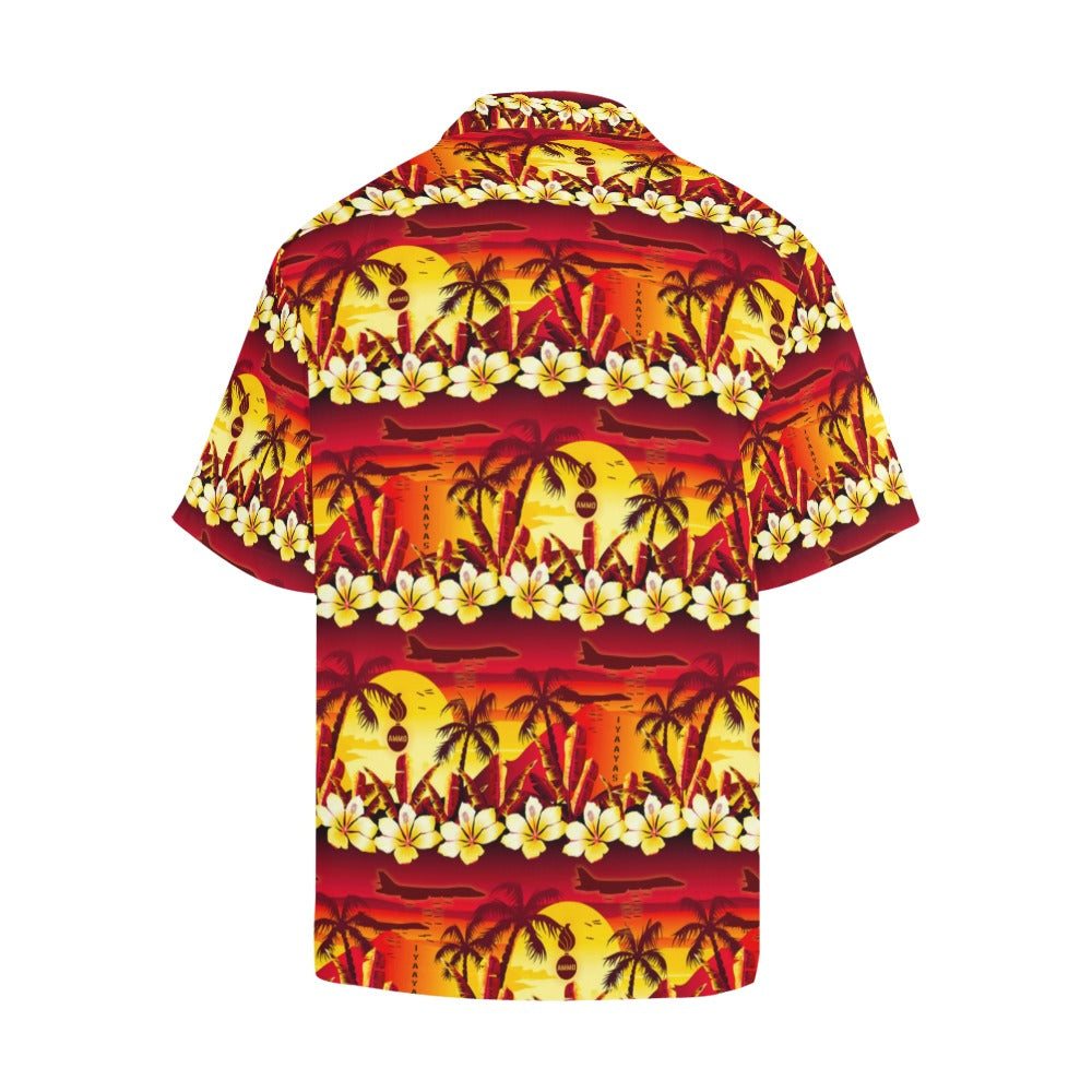 AMMO Hawaiian Shirt Tropical Sunsets With Pisspots and B-1s Dropping Bombs