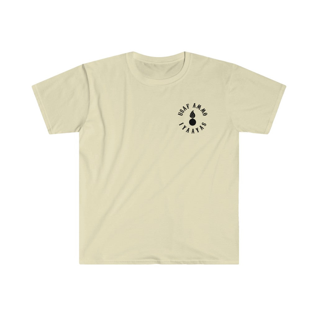 Sons Of AMMO Grim Reaper Death Sickle Scythe Missile Pisspot IYAAYAS Munitons Logo Unisex Softstyle T-Shirt