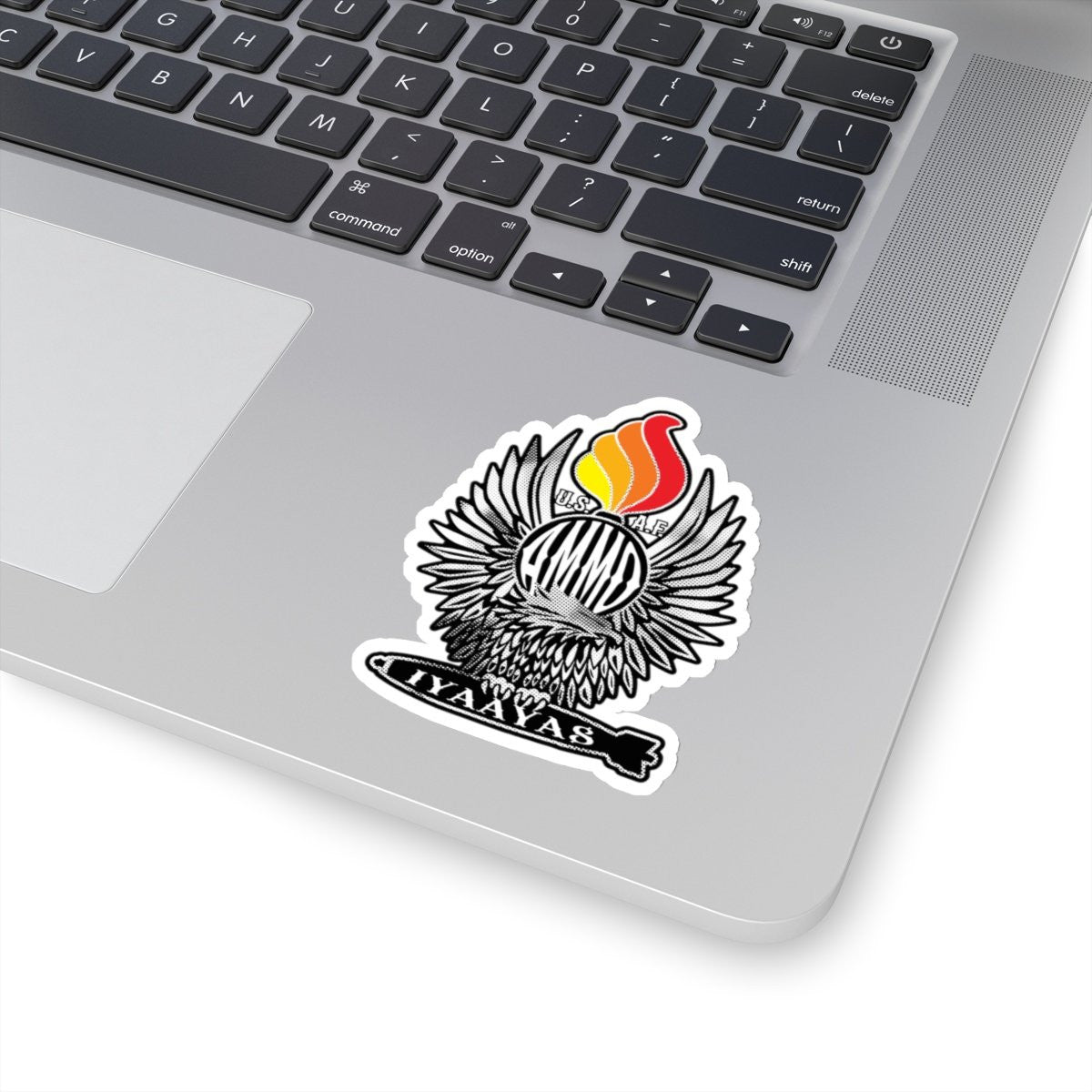 USAF AMMO IYAAYAS Eagle Claws MK-82 Pisspot Colored Flames Die Cut Indoor Stickers