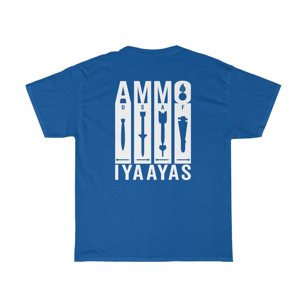 AMMO Word Stretched Down USAF IYAAYAS Bomb Missile and Flechette Silhouette Munitions Heritage Unisex Gift T-Shirt