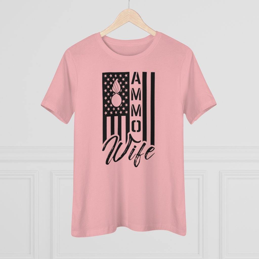 USAF AMMO Wife Vertical American Flag With Pisspot Inside Stars Women's Premium Tee - AMMO Pisspot IYAAYAS Gear