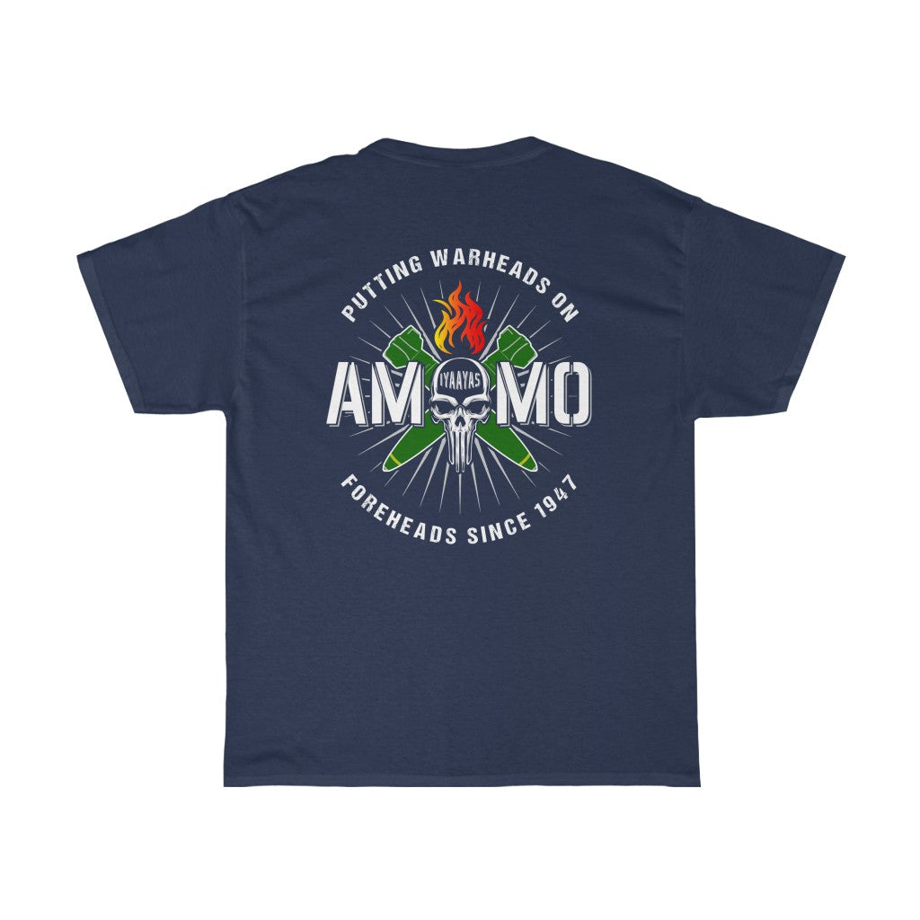 USAF AMMO Skull Flaming Pisspot Crossed MK-84 Bombs IYAAYAS Warhead on Foreheads Unisex Gift T-Shirt