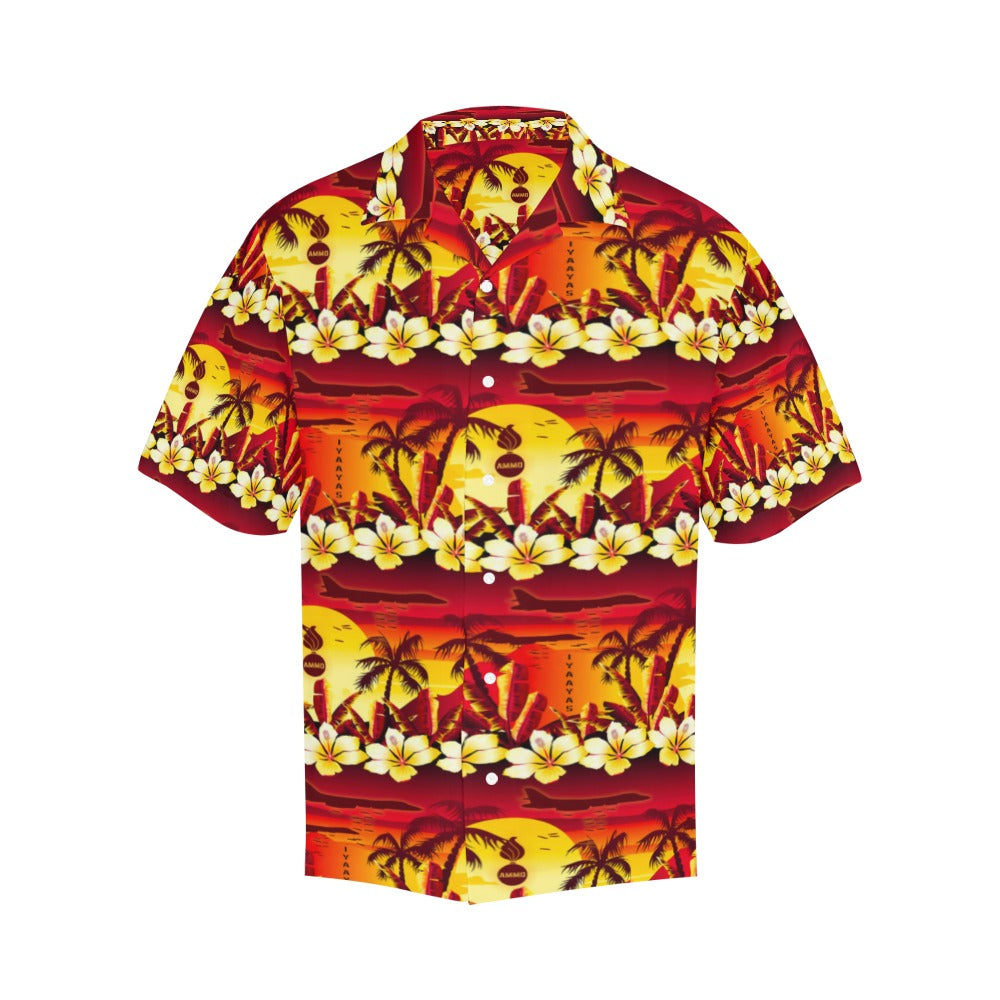AMMO Hawaiian Shirt Tropical Sunsets With Pisspots and B-1s Dropping Bombs