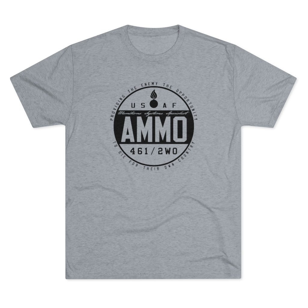 USAF AMMO Circular Pisspot Logo Unisex Light Color Tri-Blend Crew T-Shirt