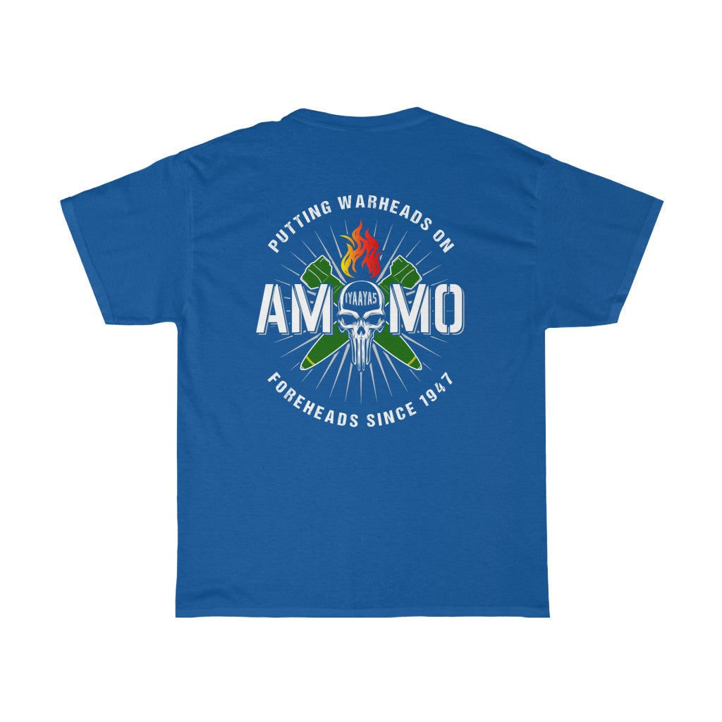 USAF AMMO Skull Flaming Pisspot Crossed MK-84 Bombs IYAAYAS Warhead on Foreheads Unisex Gift T-Shirt