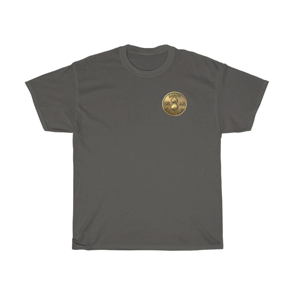 The AMMO Coin Don't Get Caught Without It Girl Bending Over Coin American Flag Front and Back Design Unisex Heavy Cotton Tee