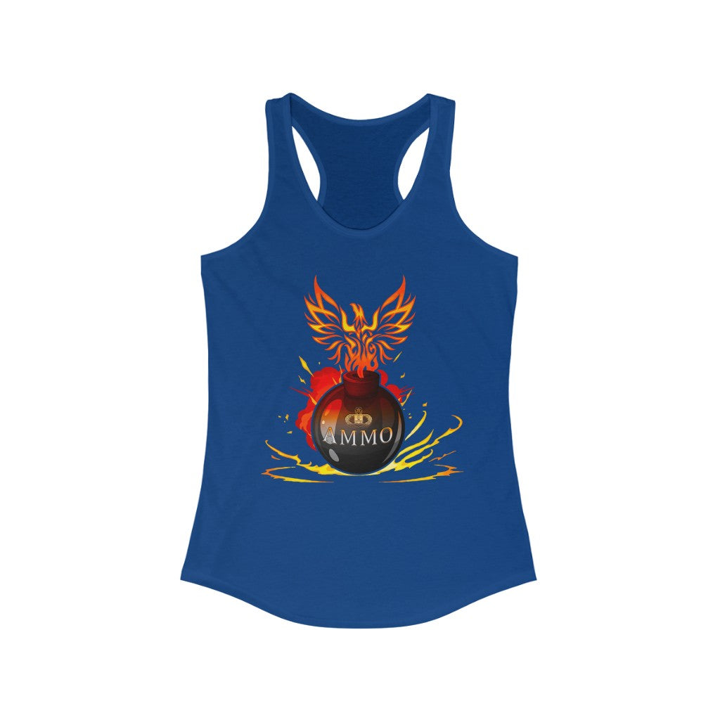 USAF AMMO IYAAYAS Pisspot Flames Phoenix Explosion Womens Ideal Racerback Tank Top
