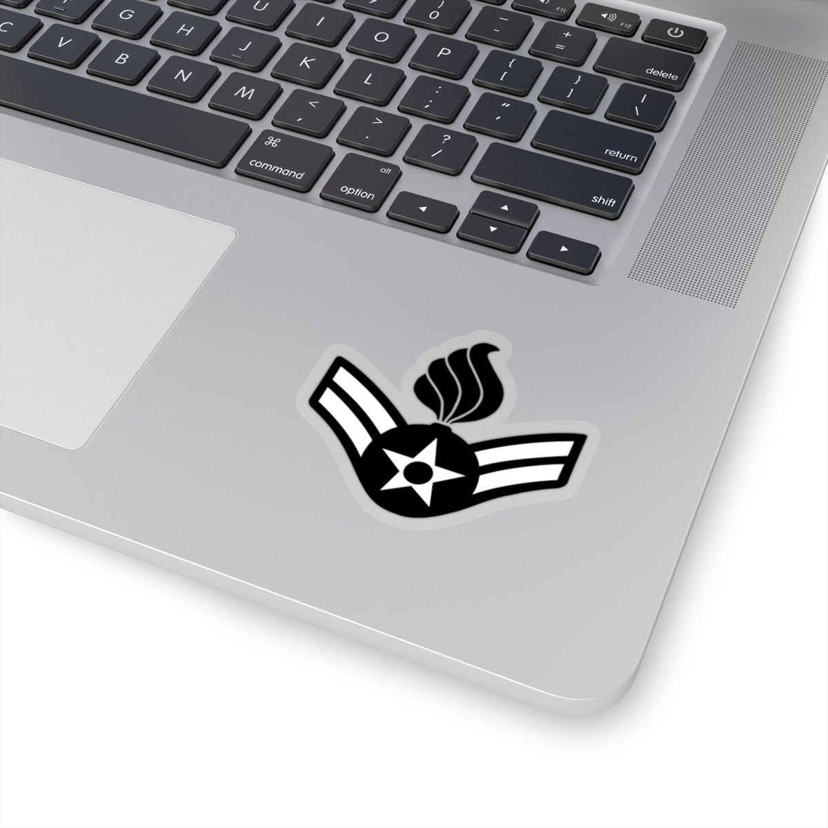 USAF AMMO Airman First Class A1C E-3 Rank Black and White Kiss-Cut Vinyl Indoor Stickers