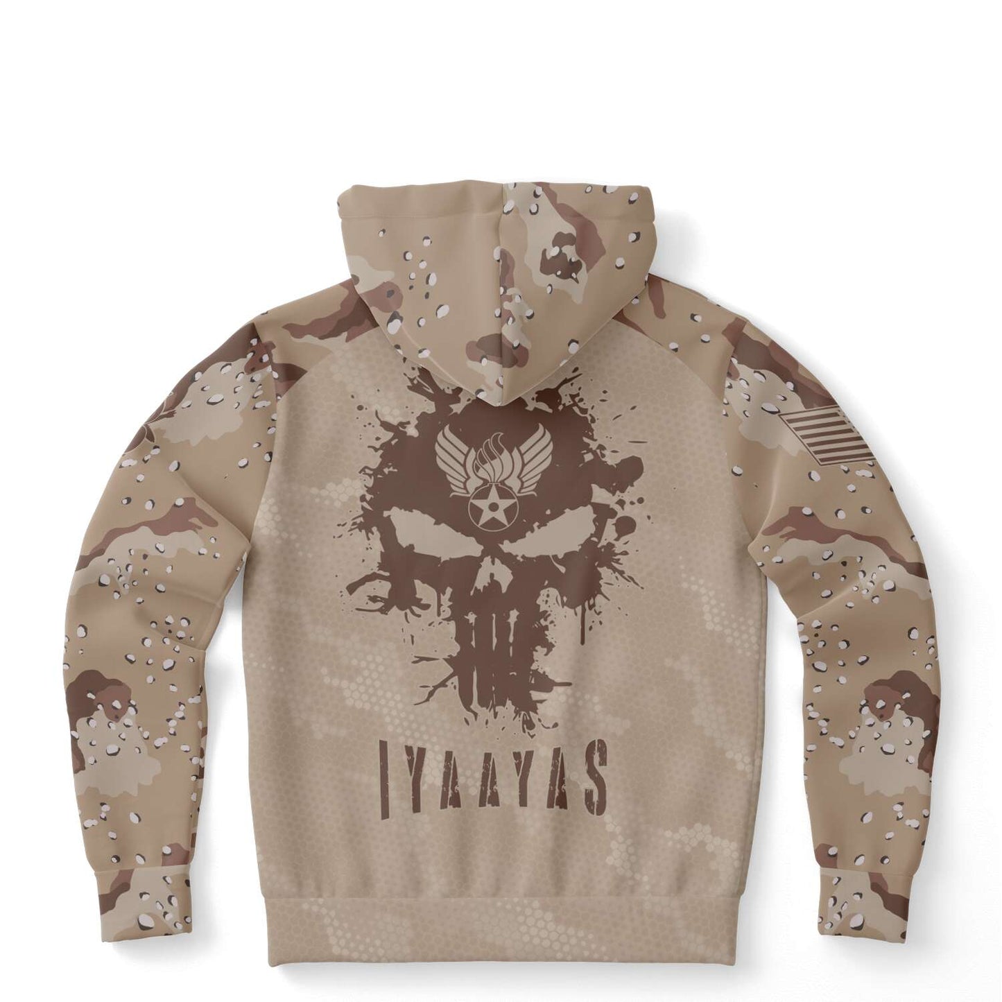 USAF AMMO Chocolate Chip Desert Camouflage Punisher Old AMMO Badge Unisex All Over Print Hoodie