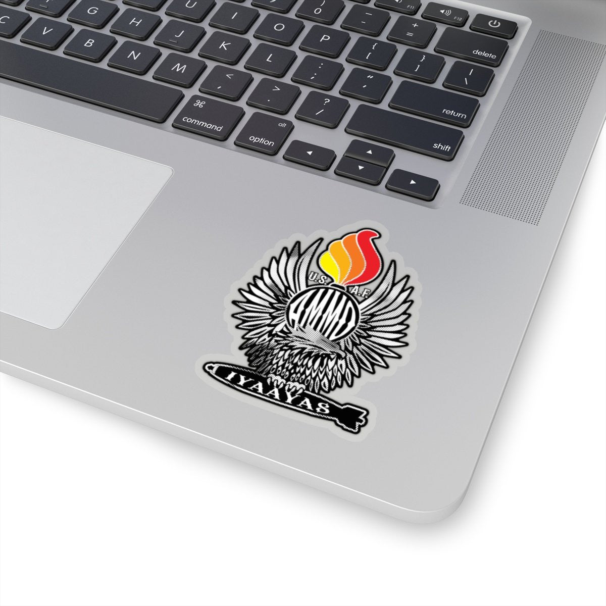 USAF AMMO IYAAYAS Eagle Claws MK-82 Pisspot Colored Flames Die Cut Indoor Stickers